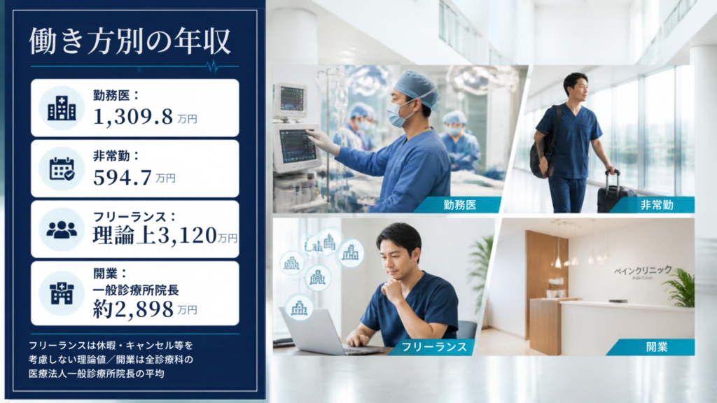 働き方別の年収